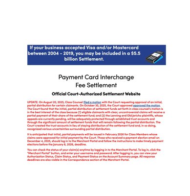 Payment Card Settlement